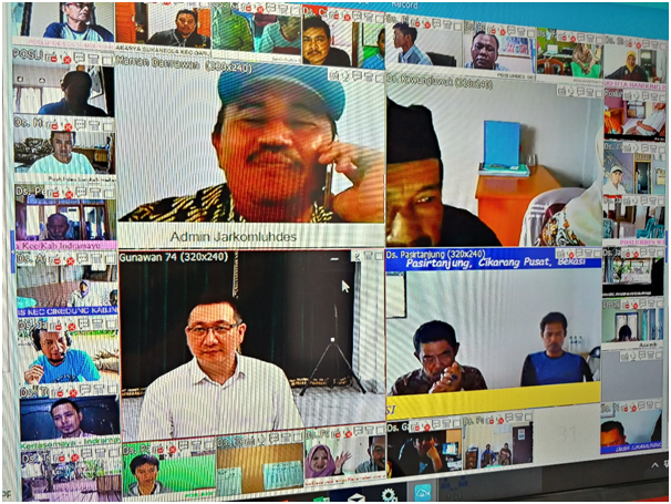 gubernur jawa barat sedang melakukan koordinasi menggunakan Vmeet Pro Indonesia